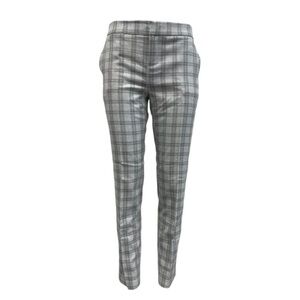 Ecru Women’s Grey Plaid Trousers Career Wear 6 NEW